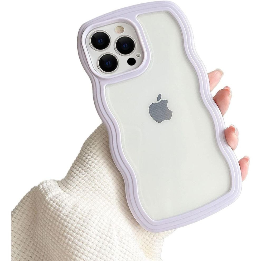 Compatible With Iphone 12 Pro Max Â Cute Curly Wave Bumper Case, Soft Tpu Aesthetic Cover For Girls & Women Purple 9448483019859