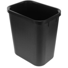 Commercial Stackable Trash Can, 12.38" x 11", Black Plastic Wastebasket for Bedroom/Bathroom/Office, Fits Under Desk/Sink/Cabinet