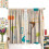 Retro 50-tals beige termogardiner med stångficka, 2 paneler, 84x84 3