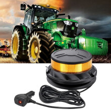Nilight Amber Beacon Light 12V-24V, Aluminum Base Flashing Safety Warning Light, Permanent & Magnet Mount, LED Emergency Strobe for Forklift,