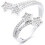 CZ Star Ring for Women Sterling Silver Plated Adjustable 1