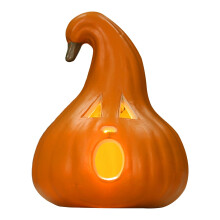 LED Light-Up Jack O'Lantern Decoration – Indoor/Outdoor Halloween Pumpkin Decor, Compatible with Porch Display