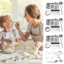 Korean Sugar Candy Making Tools – 11-Piece Stainless Steel Cookie Cutters & Molds (Umbrella, Triangle, Star, Round), Squid Game Kit – Compatible