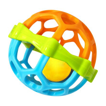 Rangleballer, sensorisk Montessori-leke, matgodkjent elastisk silikon-biteleke, BPA-fri, lett å gripe, for 0–12 måneder