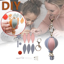 Leather pendant DIY kit hand-sewn mini keychain