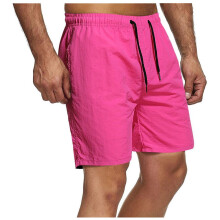 Men's Sports Shorts Black L Elastic Waist Mid-Rise Loose