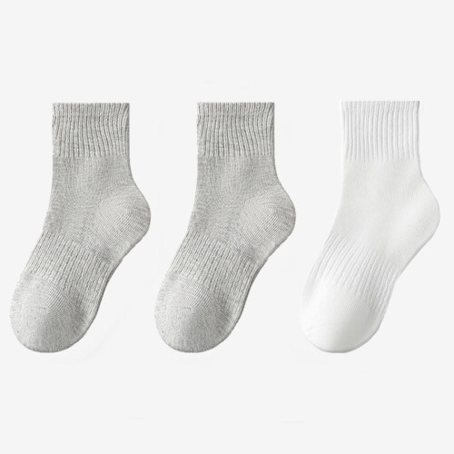 Kinder-Sportsocken aus Baumwolle, 3er-Pack, einfarbig