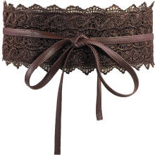 Cinturón de cintura con cordones, cinturón tipo corsé de piel sintética, cinturón con lazo para mujer.