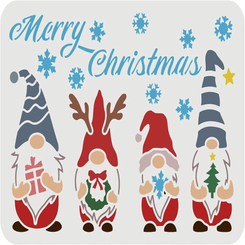 Plastic Reusable Stencil Rectangle Snowman Pattern 297x210mm