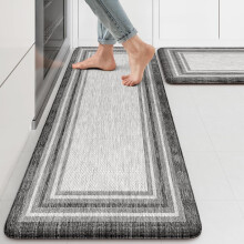 Anti-Fatigue Kitchen Mats (2PCS, 17"x47"+17"x29"), Non-Slip Rubber Backing, Waterproof Cushioned Standing Mats for Sink, Desk, Office, Laundry –