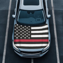 Car Hood Cover Firefighter Flag Polyester Fit Most Sedans