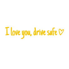 "I Love You" Driving Safe Mirror Sticker with Heart – Vinyl Decal for Rearview Mirror/Window, Compatible with All Cars