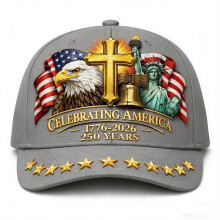 Casquette de baseball patriotique avec aigle à tête blanche et imprimé Liberty, ajustable