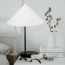 White Cloth Lamp Shade Umbrella Shape Indoor Desk Lamp Cover with Sturdy Metal Frame