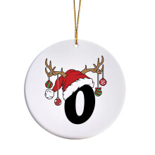 Christmas Pendant Ornament with Black Lettering and Hat 1 pc