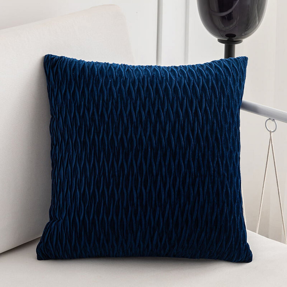 Large 30x50cm Dark Blue Velvet Throw Pillow, PP Cotton Filled – Elegant Accent Pillow for Living Room & Bedroom