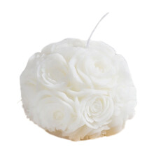 Bougie décorative en forme de boule de rose blanche parfumée (1 pièce)