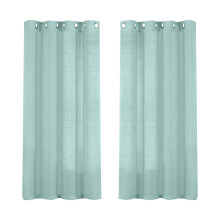 Linen Sheer Curtains Silver 52x63 in 2 Panels