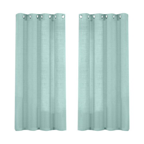 Linen Sheer Curtains Silver 52x63 in 2 Panels