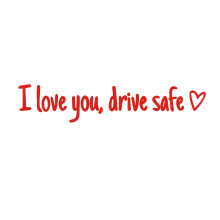 "I Love You" Driving Safe Mirror Sticker with Heart – Vinyl Decal for Rearview Mirror/Window, Compatible with All Cars