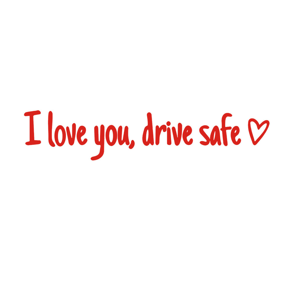 "I Love You" Driving Safe Mirror Sticker With Heart Â Vinyl Decal For Rearview Mirror/Window, Compatible With All Cars 9489952768977