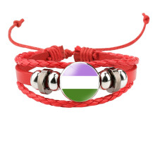 Kožený náramek s duhovým motivem LGBT Pride unisex3
