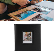 36-Seiten Fotoalbum für Polaroid 300/400 90x110mm Bilder, Schwarz, PU-Leder