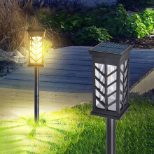 Solar Pathway Lights - Weatherproof Outdoor Lighting with Auto On/Off for Yard/Patio/Garden, Dusk-to-Dawn Solar Lights with Ground Stakes