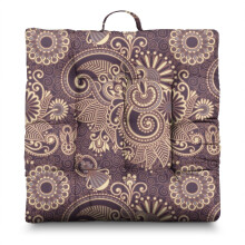 Boho Meditation Mat, Square Pillow with Paisley Print, Floor Cushion for Yoga, Reading, or Gifting 22 x 22