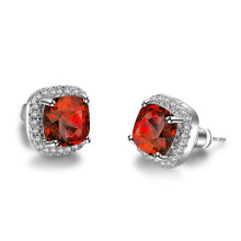 925 Sterling Silver Stud Earrings Birth Cubic Zircon Fashion Jewelry For Women