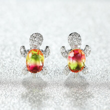 925 Sterling Silver Stud Earrings Birth Cubic Zircon Fashion Jewelry For Women