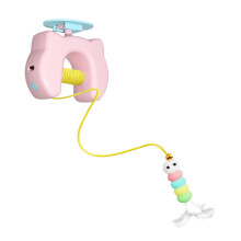 Auto Cat Toy Door Mount – Yo-Yo with Feathers, Irregular Motion, Timer, Low Noise (Pink/Blue), Compatible with Cats
