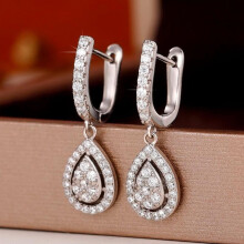 925 Sterling Silver Stud Earrings Birth Cubic Zircon Fashion Jewelry For Women