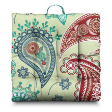 Paisley Floor Pillow for Meditation, Boho Cushion for Sitting, Square Yoga Pillow for Lounge or Bedroom 22 x 22