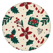 Rond kersttafelkleed van 112 cm met elastische zoom – geschikt voor de meeste tafels