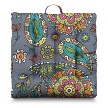 Boho Meditation Cushion, Paisley Square Floor Pillow for Sitting Comfort, Yoga Pillow for Home or Studio 22 x 22