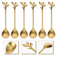 6pcs Decorative Spoons Set for Serving Desserts and Coffee, Elegant and Simple Design for Kitchen and Dining