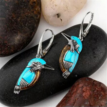 Boho Drop Earrings for Women 925 Silver with Tourmaline 1