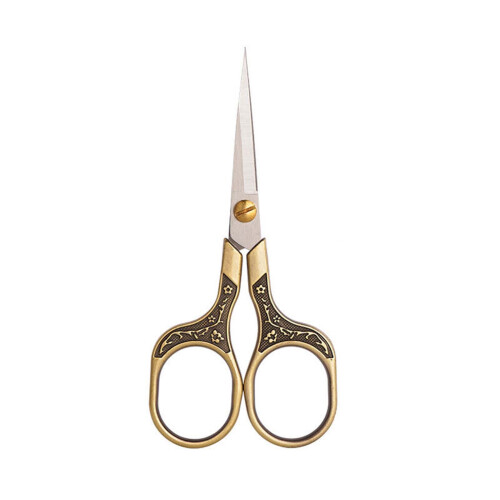 Ψαλίδι από ανοξείδωτο ατσάλι vintage με σκαλιστό λουλουδάτο σχέδιο για το γραφείο