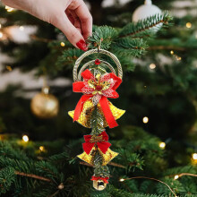 PVC jingle bell ornament yellow 11.4 inch