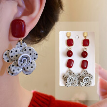 Ensemble de 3 paires de boucles d'oreilles pour femme : tiges en argent et pendentifs légers en acrylique, bijoux hypoallergéniques – cadeau