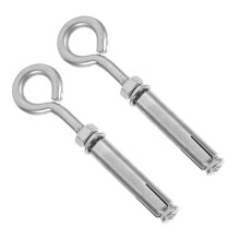 2Pcs Heavy Duty Stainless Steel Concrete Wall Expansion Bolts Screw Anchors with Eye Hooks