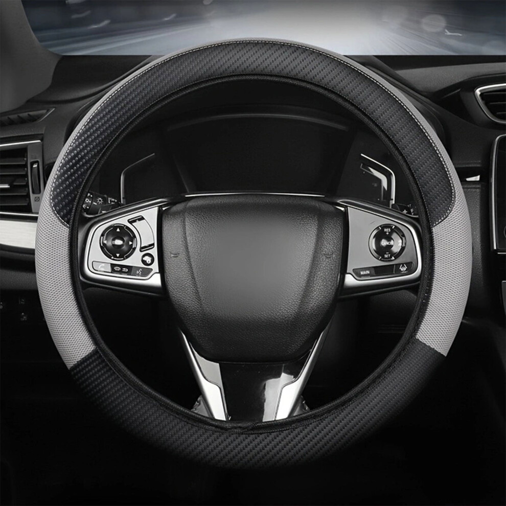 Steering Wheel Cover For Car 14.5-15.7 Inch Â Thin Non-Slip Fiber, Universal Fit 36-40Cm, All-Season, Easy Clean, Comfortable, Sports Style Black 9489952903941