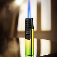 Butane refillable torch lighter, windproof blue flame turbine design for multipurpose use