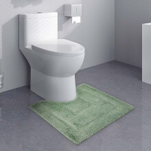 Tapis de bain en microfibre épaisse en forme de U - Antidérapant, séchage rapide, absorbant - Vert