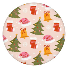 Nappe ronde verte festive de 132 cm (52 pouces), avec ourlet élastique pour une table de Noël traditionnelle