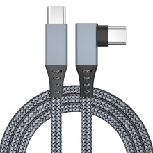 Pacote com 1 cabo USB-C de 6 m (20 pés) com conector em L de ângulo reto e carregamento super rápido de 5 A para headsets de realidade virtual,