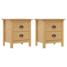 (2 pcs) vidaXL 1/2x Solid Wood Pine Bedside Cabinet 46x35x49.5cm Stand Multi Colours
