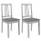 VidaXL vidaXL Dining Chairs with Cushions Kitchen Dinner Chair 2 pcs Grey Solid Wood 1