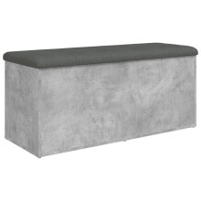 vidaXL Storage Bench Concrete Grey 102x42x45 cm Engineered Wood